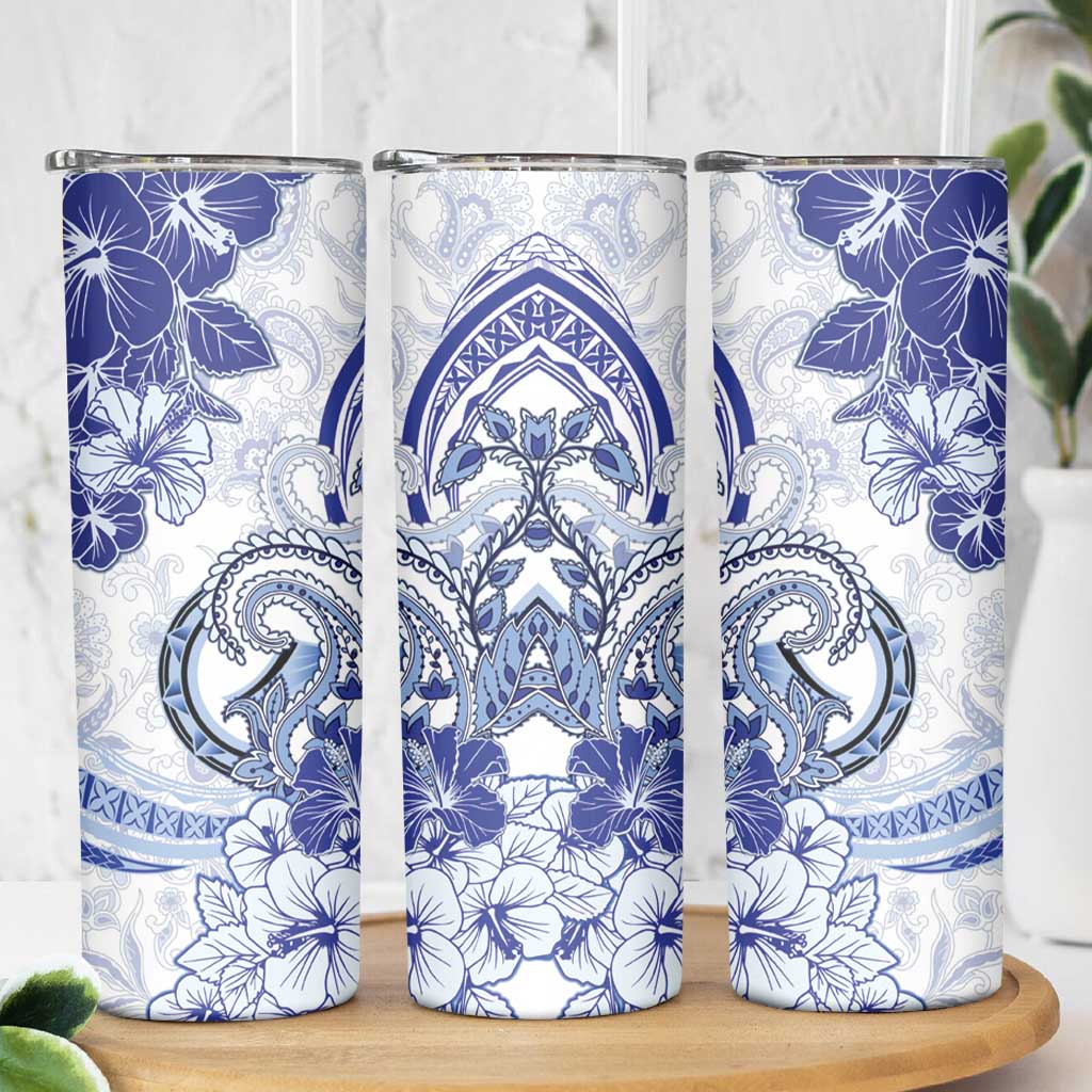 Polynesia Paisley Skinny Tumbler Mix Navy Polynesian Pattern