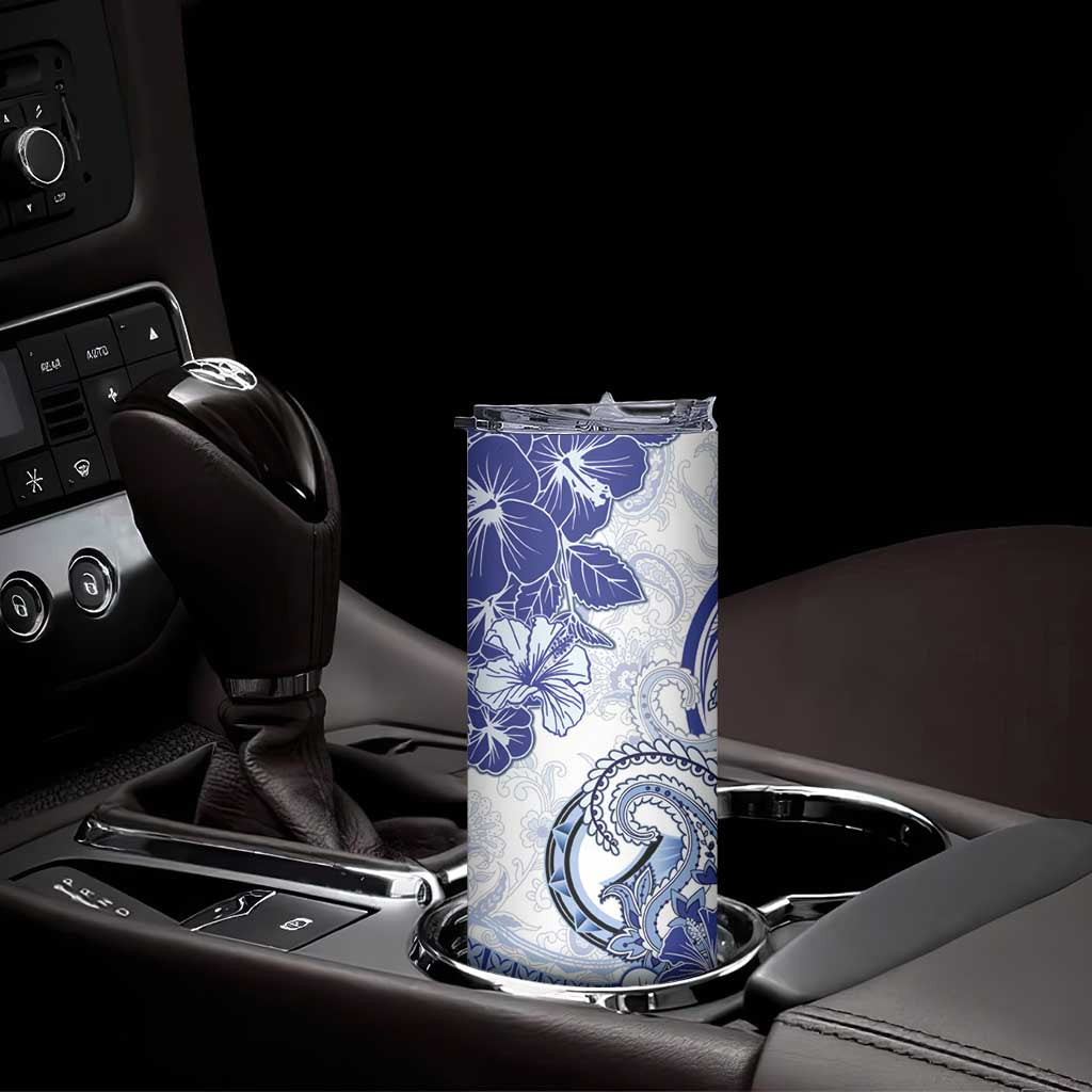 Polynesia Paisley Skinny Tumbler Mix Navy Polynesian Pattern