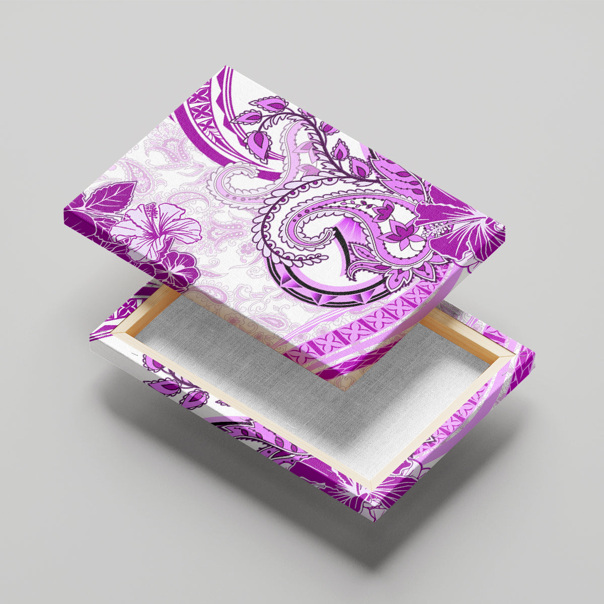 Polynesia Paisley Canvas Wall Art Mix Pink Polynesian Pattern