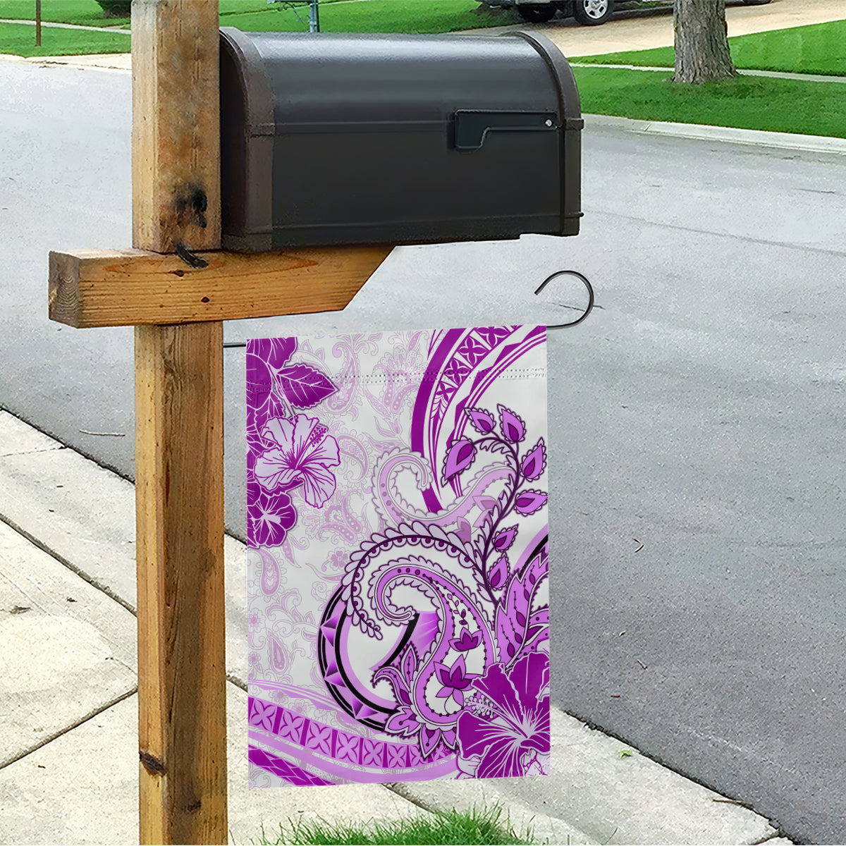 Polynesia Paisley Garden Flag Mix Pink Polynesian Pattern