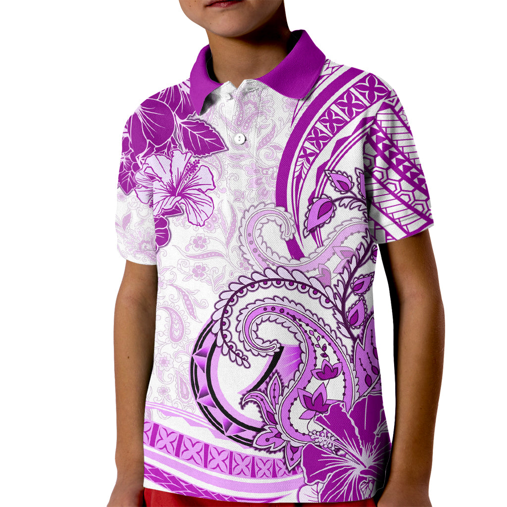 Polynesia Paisley Kid Polo Shirt Mix Pink Polynesian Pattern LT05 Kid Pink - Polynesian Pride
