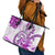 Polynesia Paisley Leather Tote Bag Mix Pink Polynesian Pattern