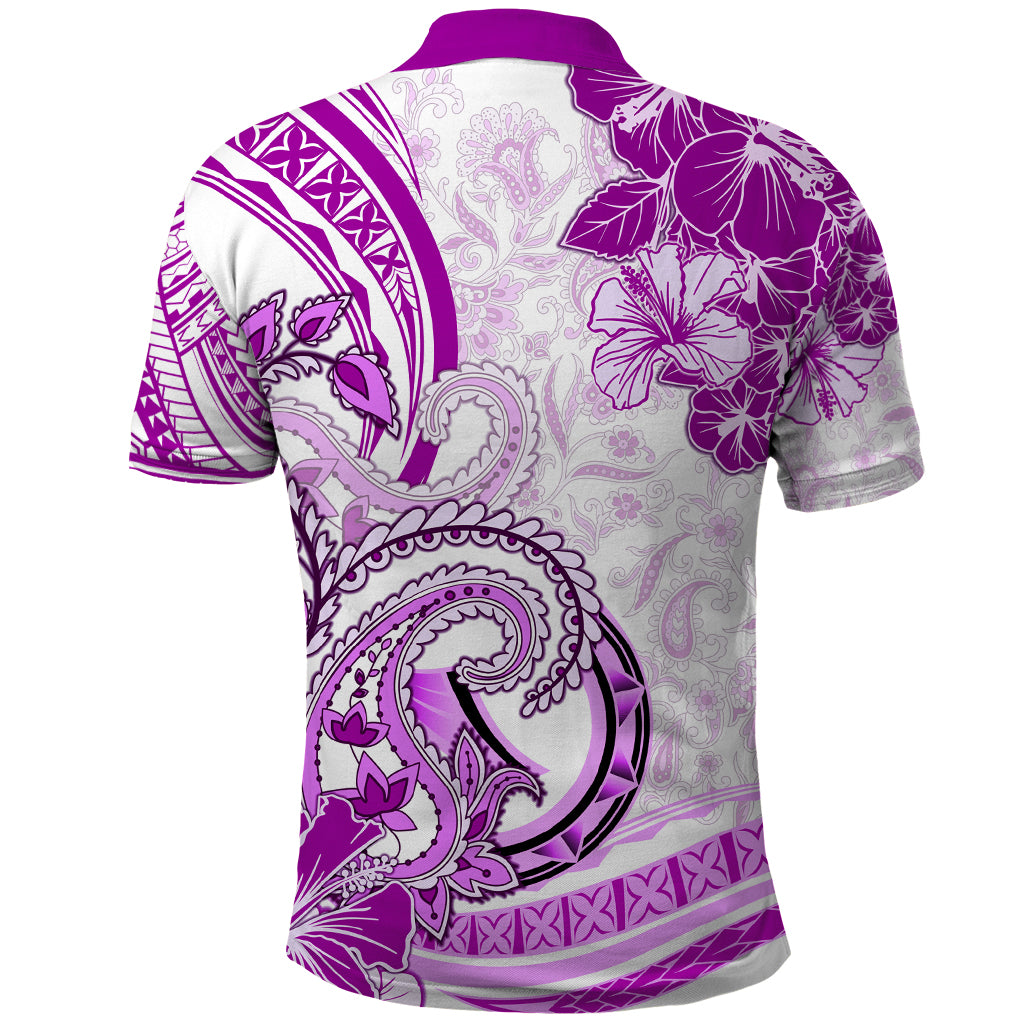 Polynesia Paisley Polo Shirt Mix Pink Polynesian Pattern LT05 - Polynesian Pride
