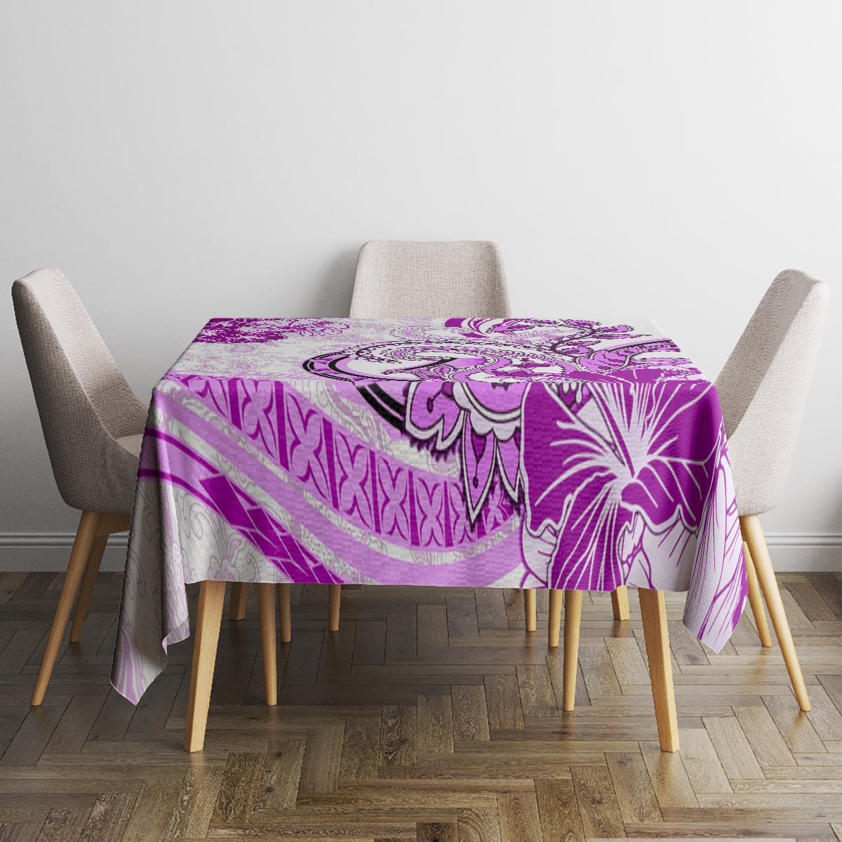 Polynesia Paisley Tablecloth Mix Pink Polynesian Pattern