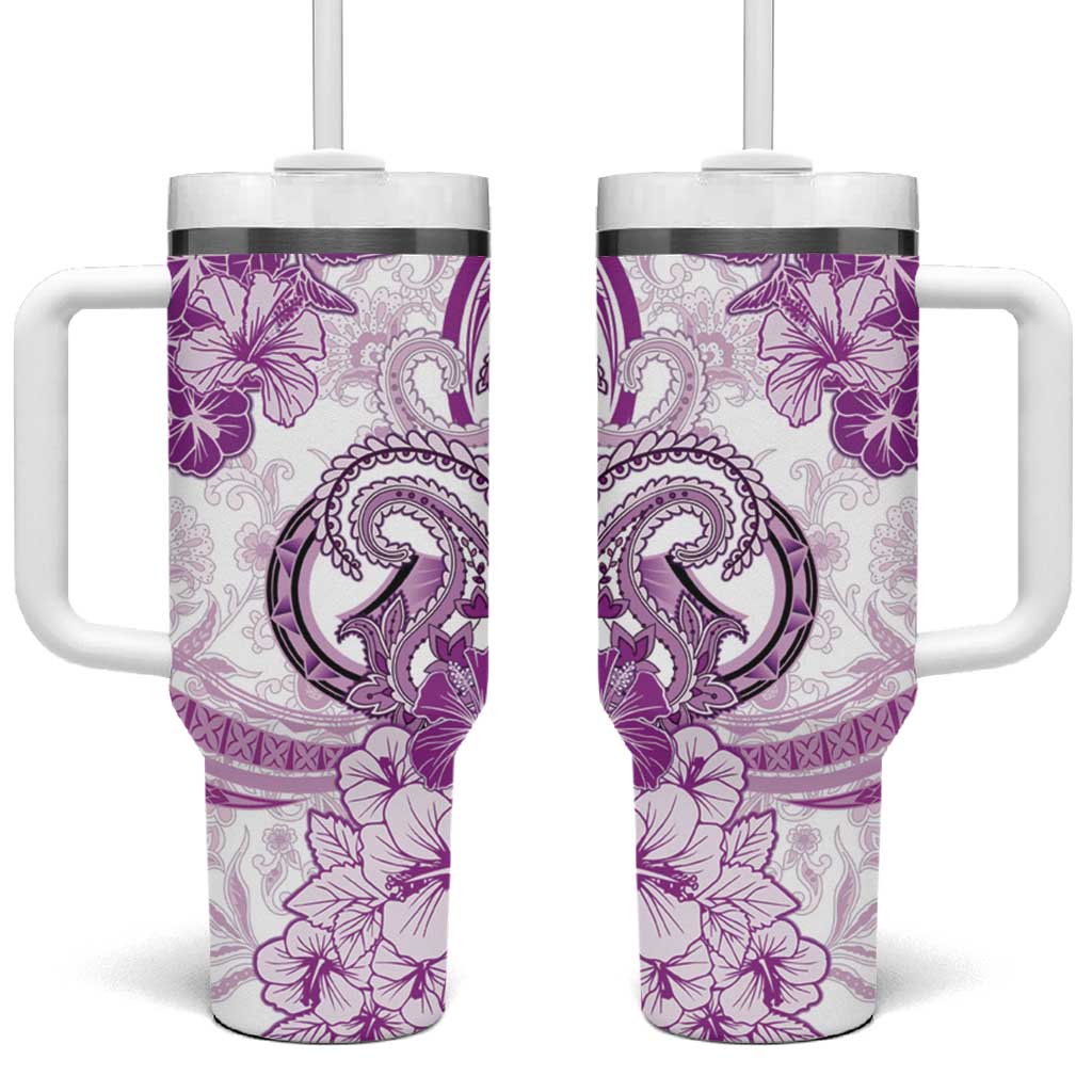 Polynesia Paisley Tumbler With Handle Mix Pink Polynesian Pattern