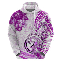 Polynesia Paisley Zip Hoodie Mix Pink Polynesian Pattern LT05 - Polynesian Pride