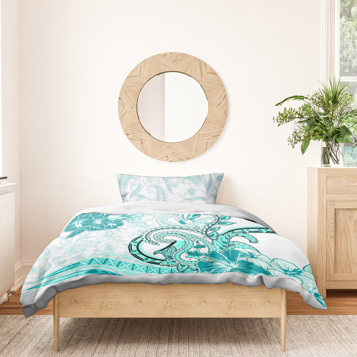 Polynesia Paisley Bedding Set Mix Teal Polynesian Pattern