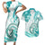 Polynesia Paisley Couples Matching Short Sleeve Bodycon Dress and Hawaiian Shirt Mix Teal Polynesian Pattern LT05 Teal - Polynesian Pride