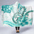 Polynesia Paisley Hooded Blanket Mix Teal Polynesian Pattern