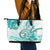 Polynesia Paisley Leather Tote Bag Mix Teal Polynesian Pattern