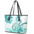 Polynesia Paisley Leather Tote Bag Mix Teal Polynesian Pattern