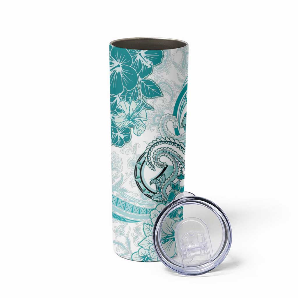 Polynesia Paisley Skinny Tumbler Mix Teal Polynesian Pattern
