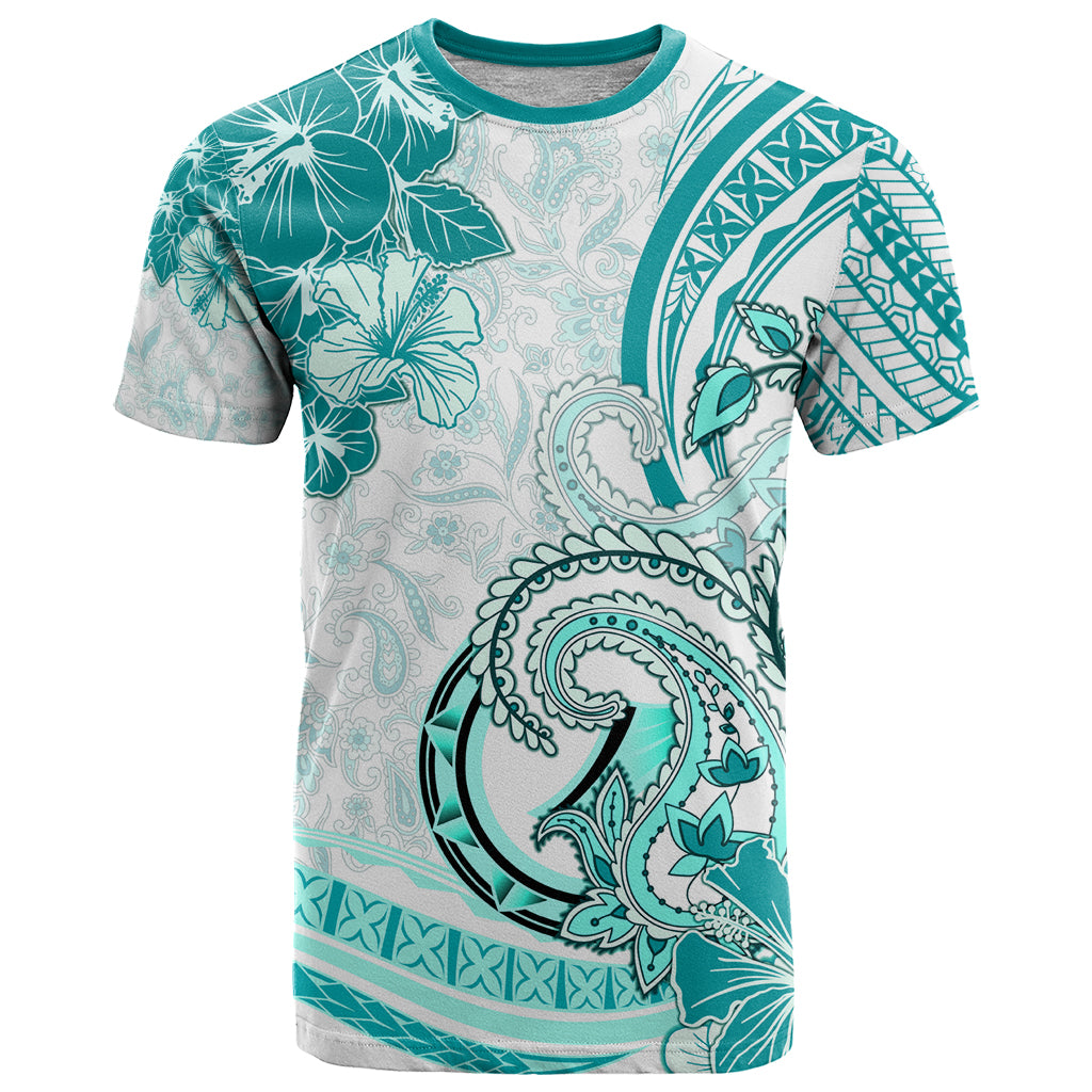 Polynesia Paisley T Shirt Mix Teal Polynesian Pattern LT05 Teal - Polynesian Pride