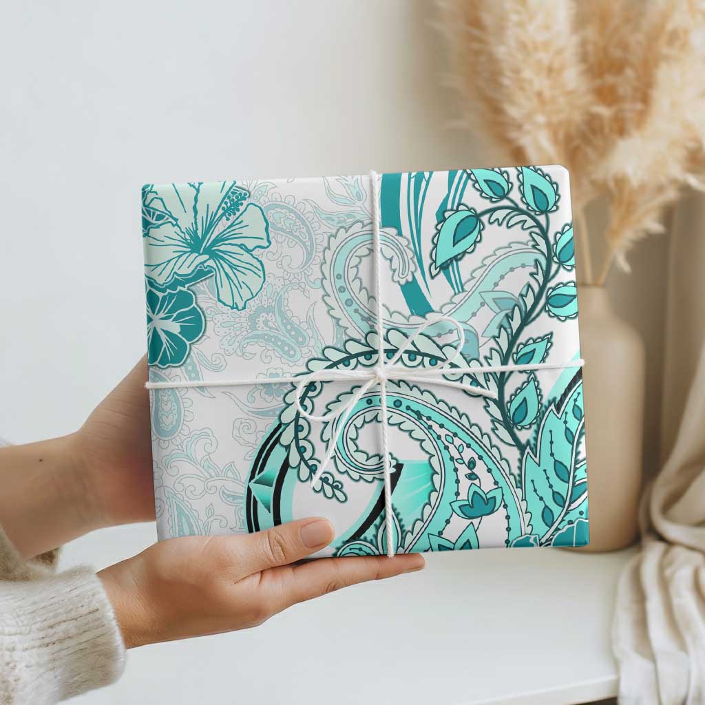 Polynesia Paisley Wrapping Paper Mix Teal Polynesian Pattern - Polynesian Pride