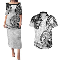 Polynesia Paisley Couples Matching Puletasi and Hawaiian Shirt Mix White Polynesian Pattern LT05 White - Polynesian Pride