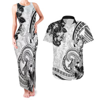 Polynesia Paisley Couples Matching Tank Maxi Dress and Hawaiian Shirt Mix White Polynesian Pattern LT05 White - Polynesian Pride