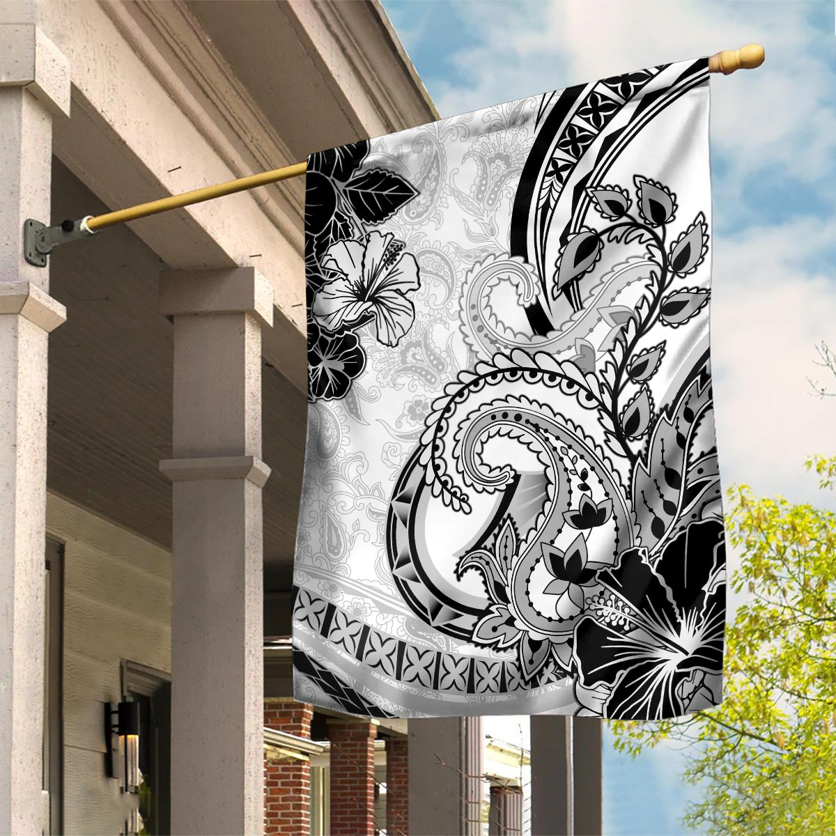 Polynesia Paisley Garden Flag Mix White Polynesian Pattern