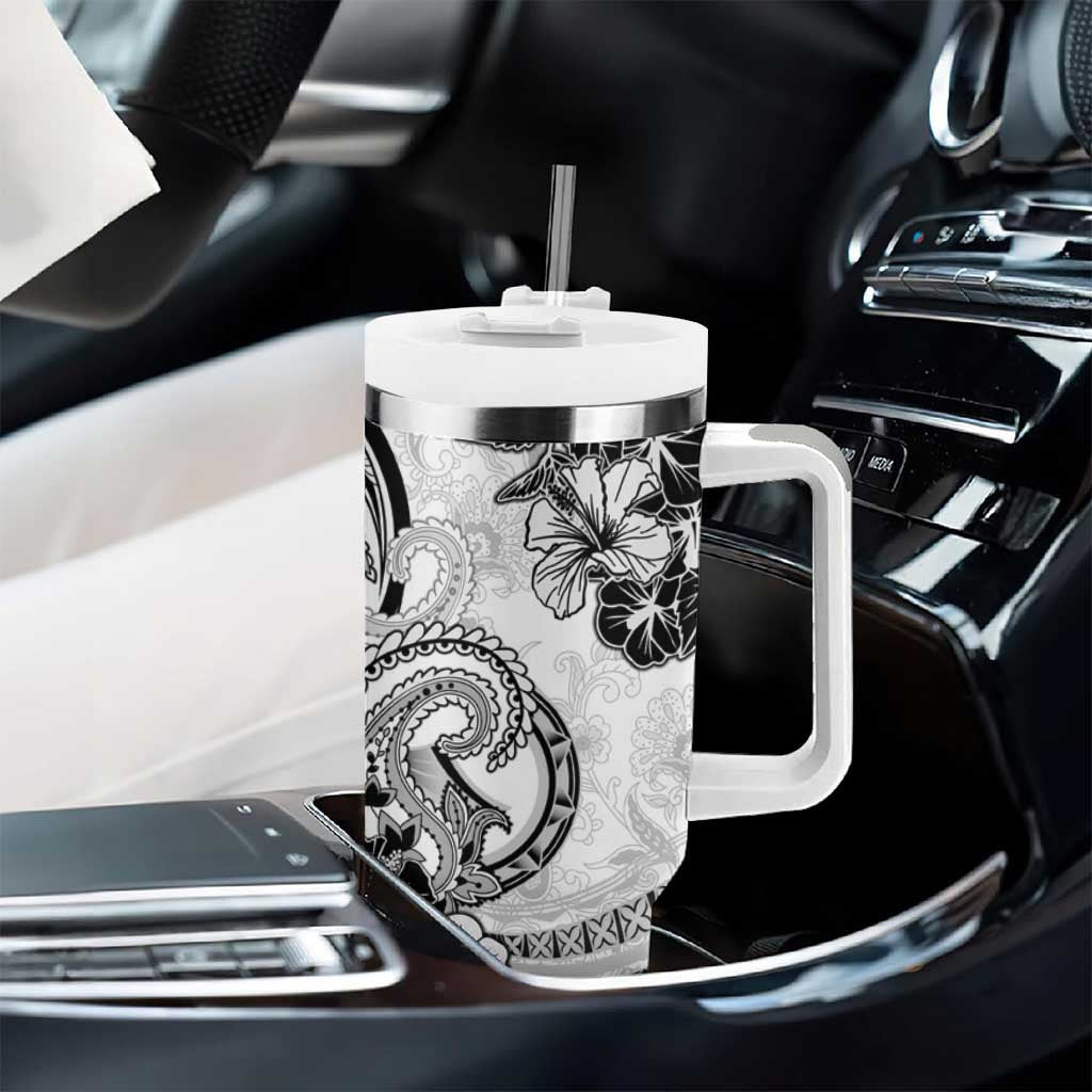 Polynesia Paisley Tumbler With Handle Mix White Polynesian Pattern
