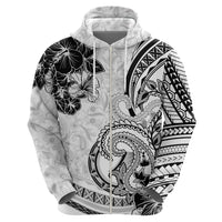 Polynesia Paisley Zip Hoodie Mix White Polynesian Pattern LT05 - Polynesian Pride