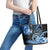 Polynesia Paisley Leather Tote Bag Mix Blue Polynesian Pattern