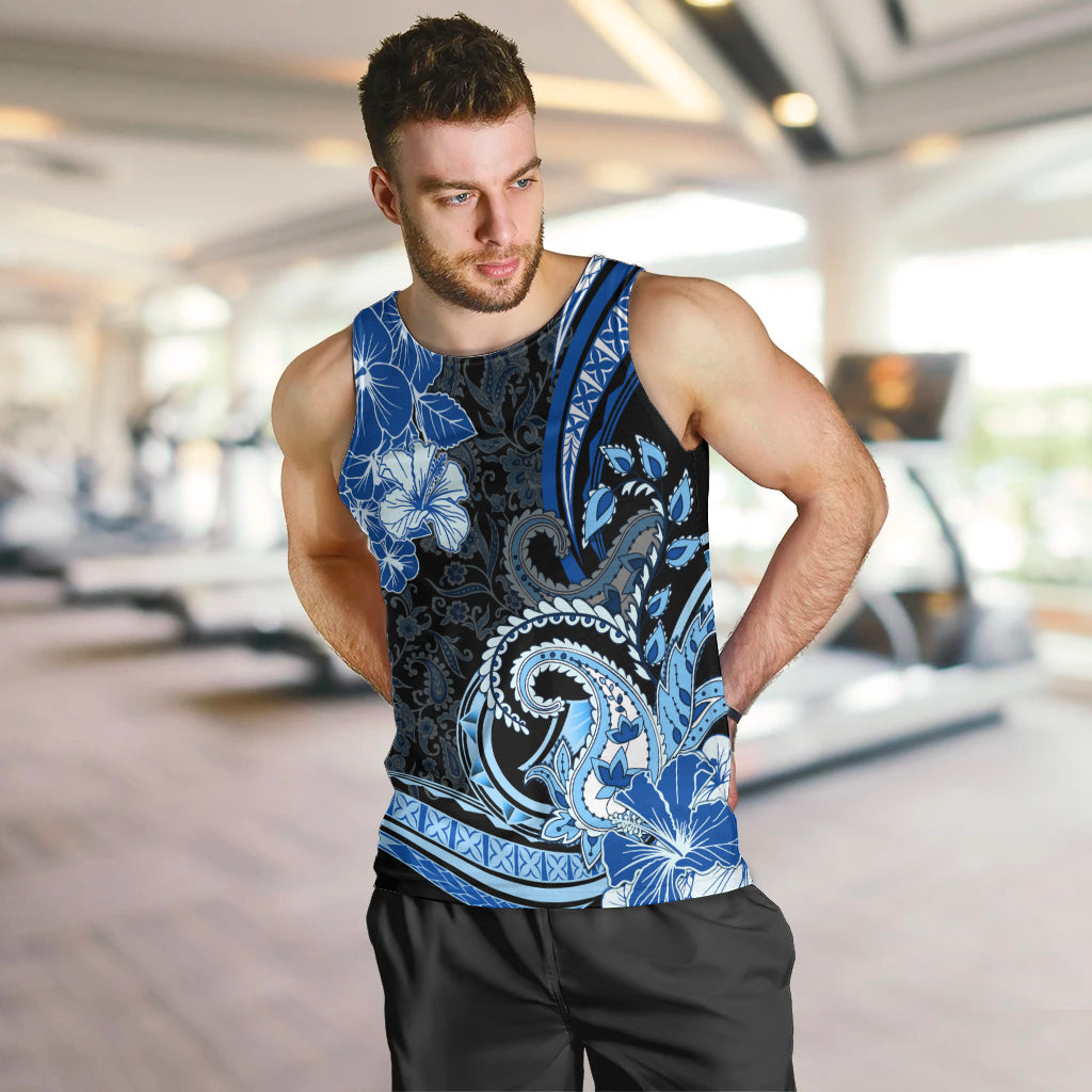 Polynesia Paisley Men Tank Top Mix Blue Polynesian Pattern LT05 Blue - Polynesian Pride
