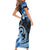Polynesia Paisley Short Sleeve Bodycon Dress Mix Blue Polynesian Pattern LT05 - Polynesian Pride