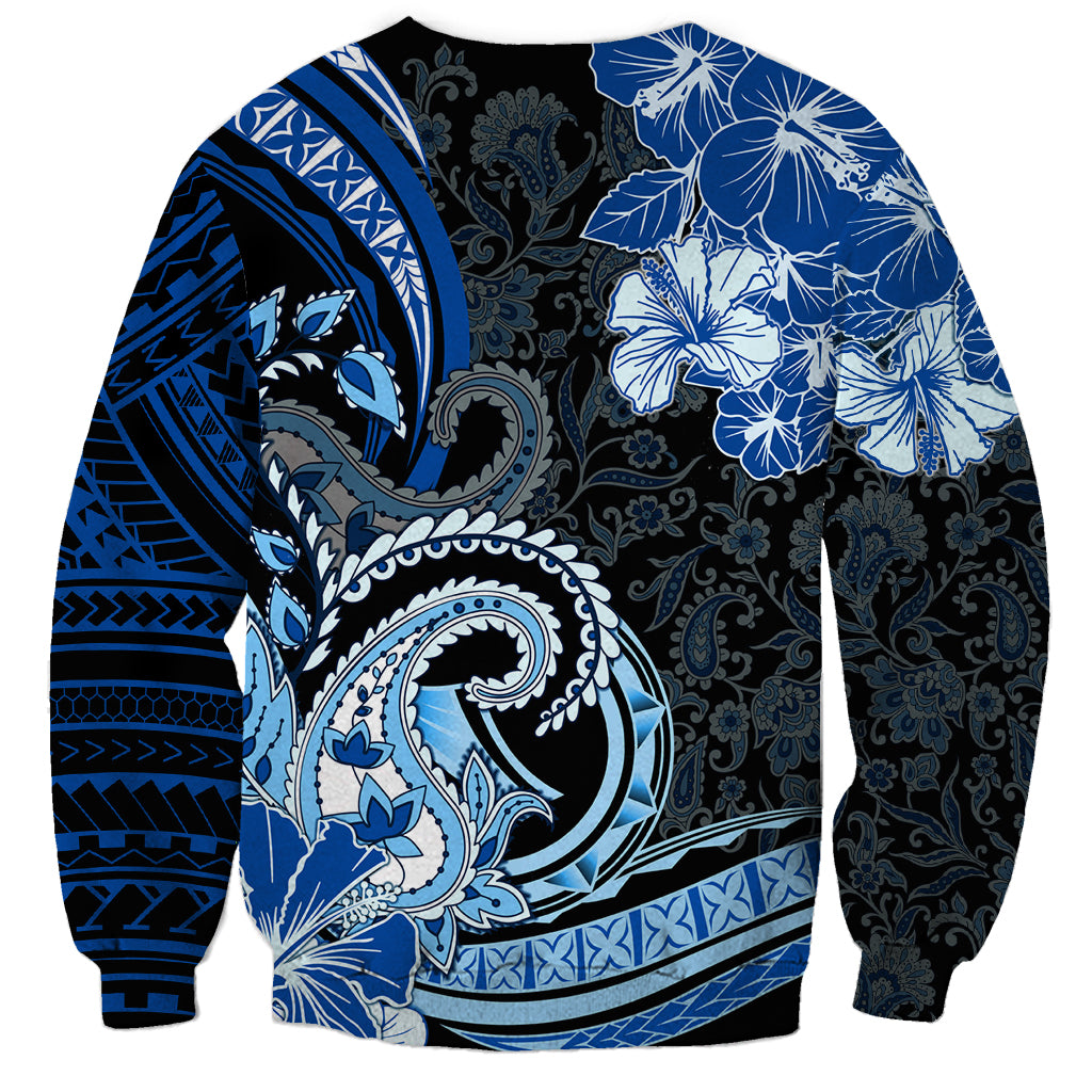 Polynesia Paisley Sweatshirt Mix Blue Polynesian Pattern LT05 - Polynesian Pride