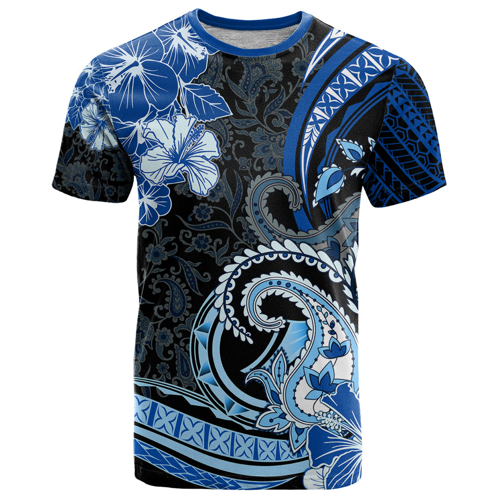 Polynesia Paisley T Shirt Mix Blue Polynesian Pattern LT05 Blue - Polynesian Pride