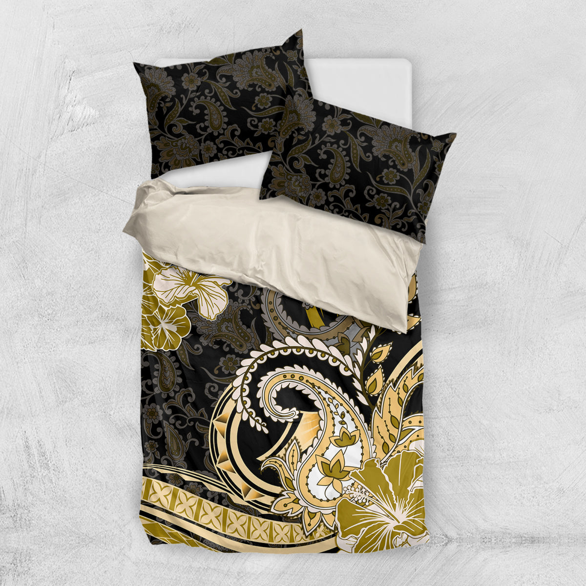 Polynesia Paisley Bedding Set Mix Gold Polynesian Pattern