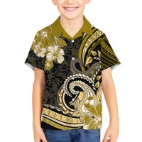Polynesia Paisley Family Matching Tank Maxi Dress and Hawaiian Shirt Mix Gold Polynesian Pattern LT05 Son's Shirt Gold - Polynesian Pride
