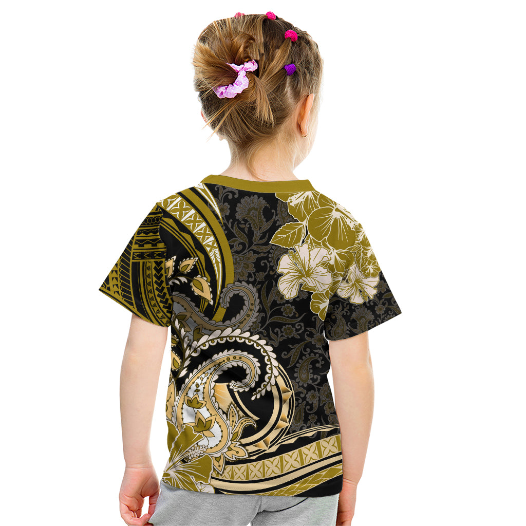 Polynesia Paisley Kid T Shirt Mix Gold Polynesian Pattern LT05 - Polynesian Pride