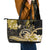 Polynesia Paisley Leather Tote Bag Mix Gold Polynesian Pattern