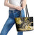 Polynesia Paisley Leather Tote Bag Mix Gold Polynesian Pattern