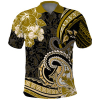 Polynesia Paisley Polo Shirt Mix Gold Polynesian Pattern LT05 Gold - Polynesian Pride