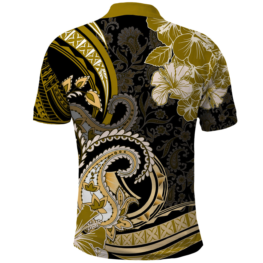 Polynesia Paisley Polo Shirt Mix Gold Polynesian Pattern LT05 - Polynesian Pride
