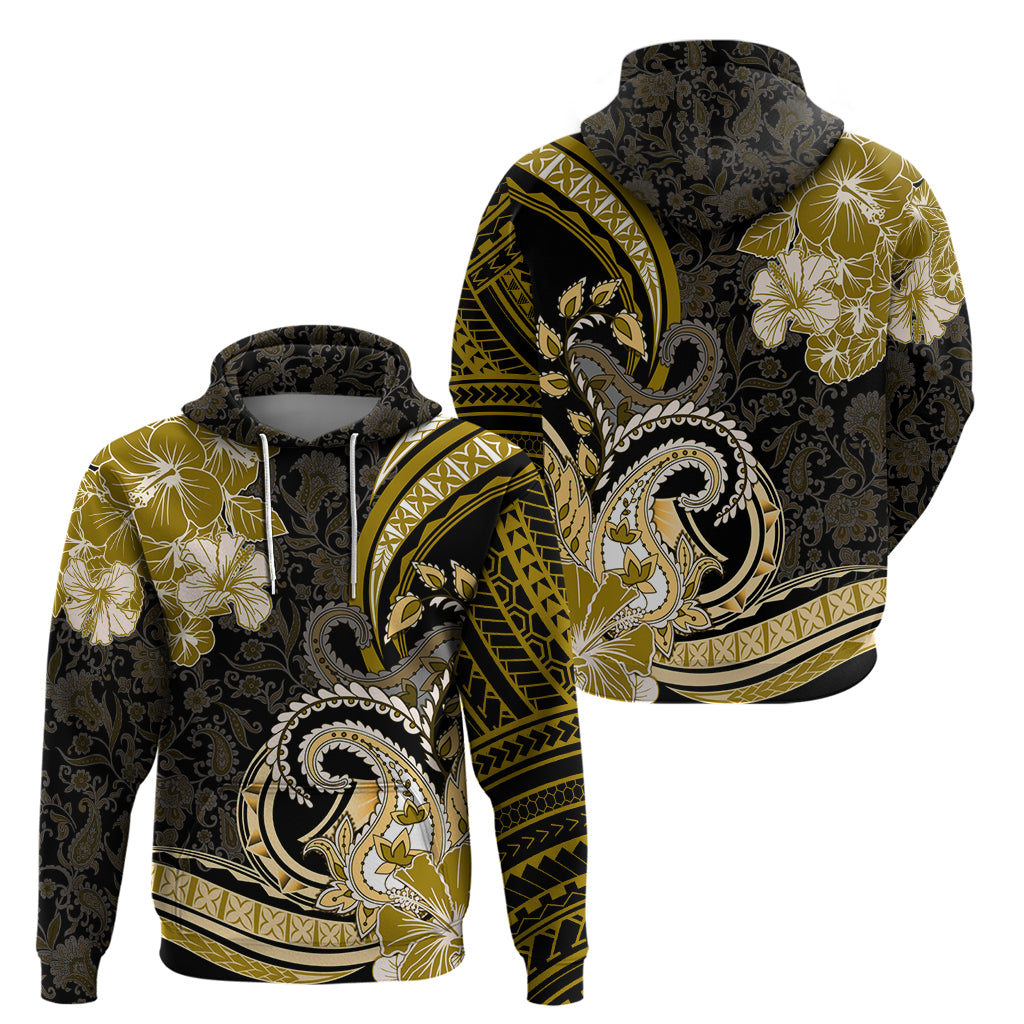 Polynesia Paisley Zip Hoodie Mix Gold Polynesian Pattern LT05 - Polynesian Pride