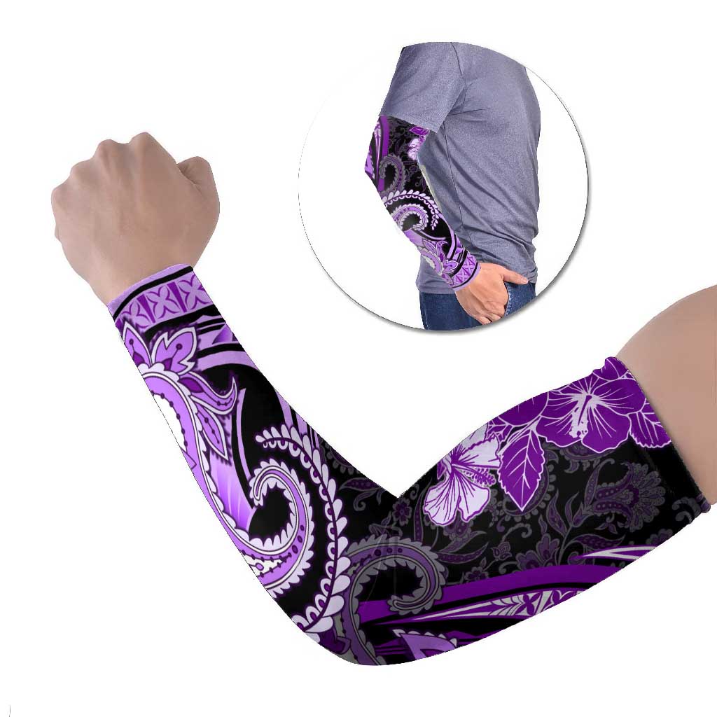 Polynesia Paisley Arm Sleeves Mix Purple Polynesian Pattern - Polynesian Pride