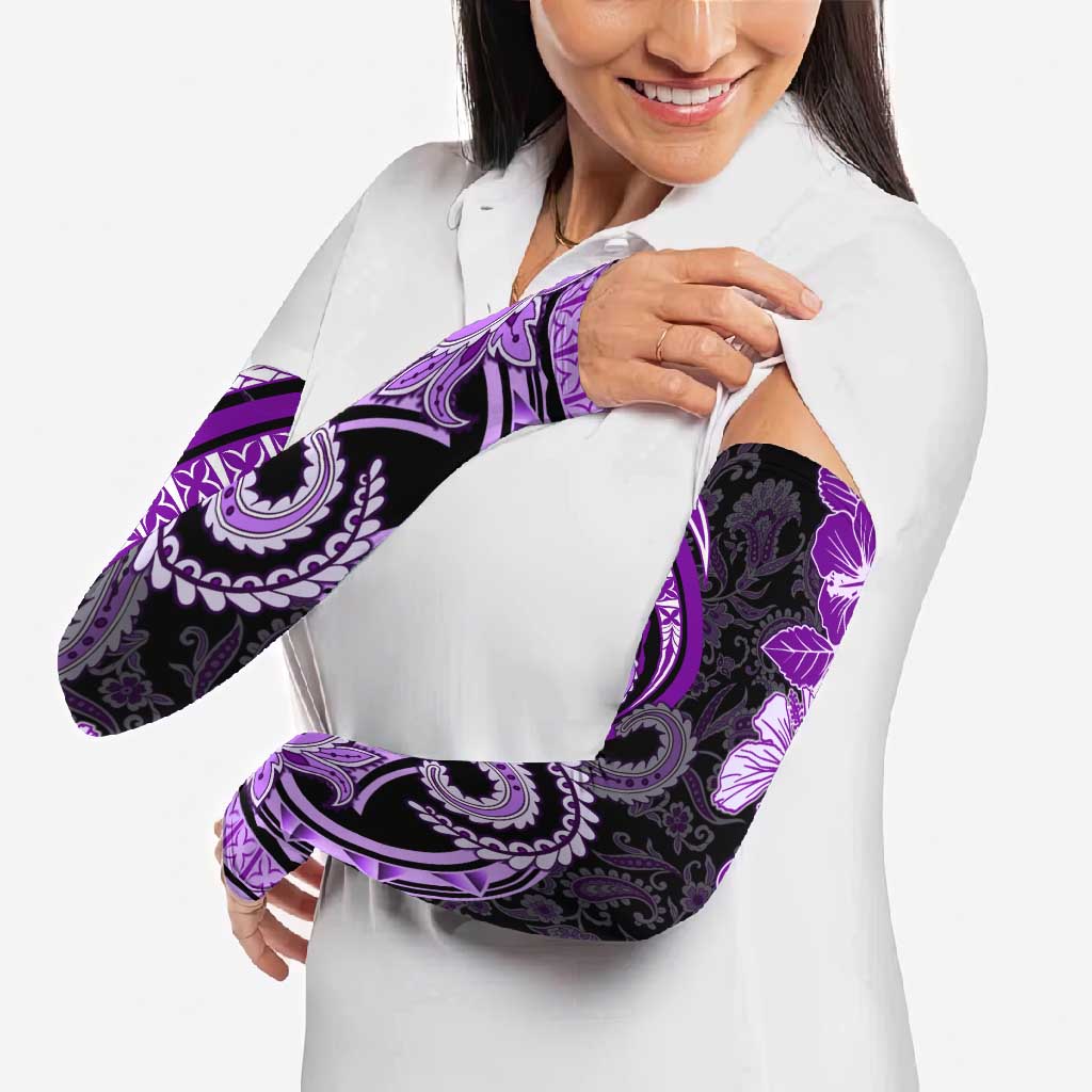 Polynesia Paisley Arm Sleeves Mix Purple Polynesian Pattern - Polynesian Pride