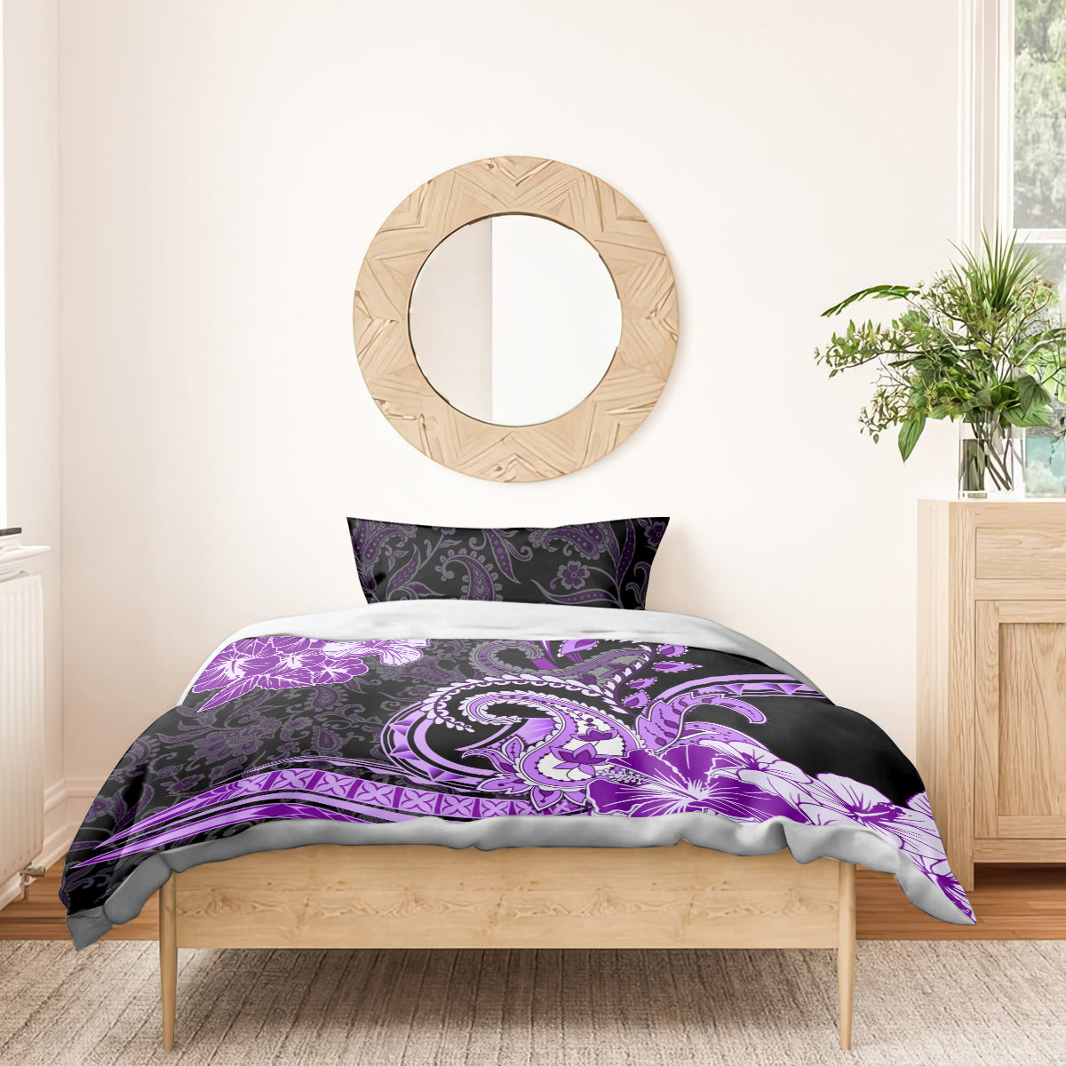 Polynesia Paisley Bedding Set Mix Purple Polynesian Pattern