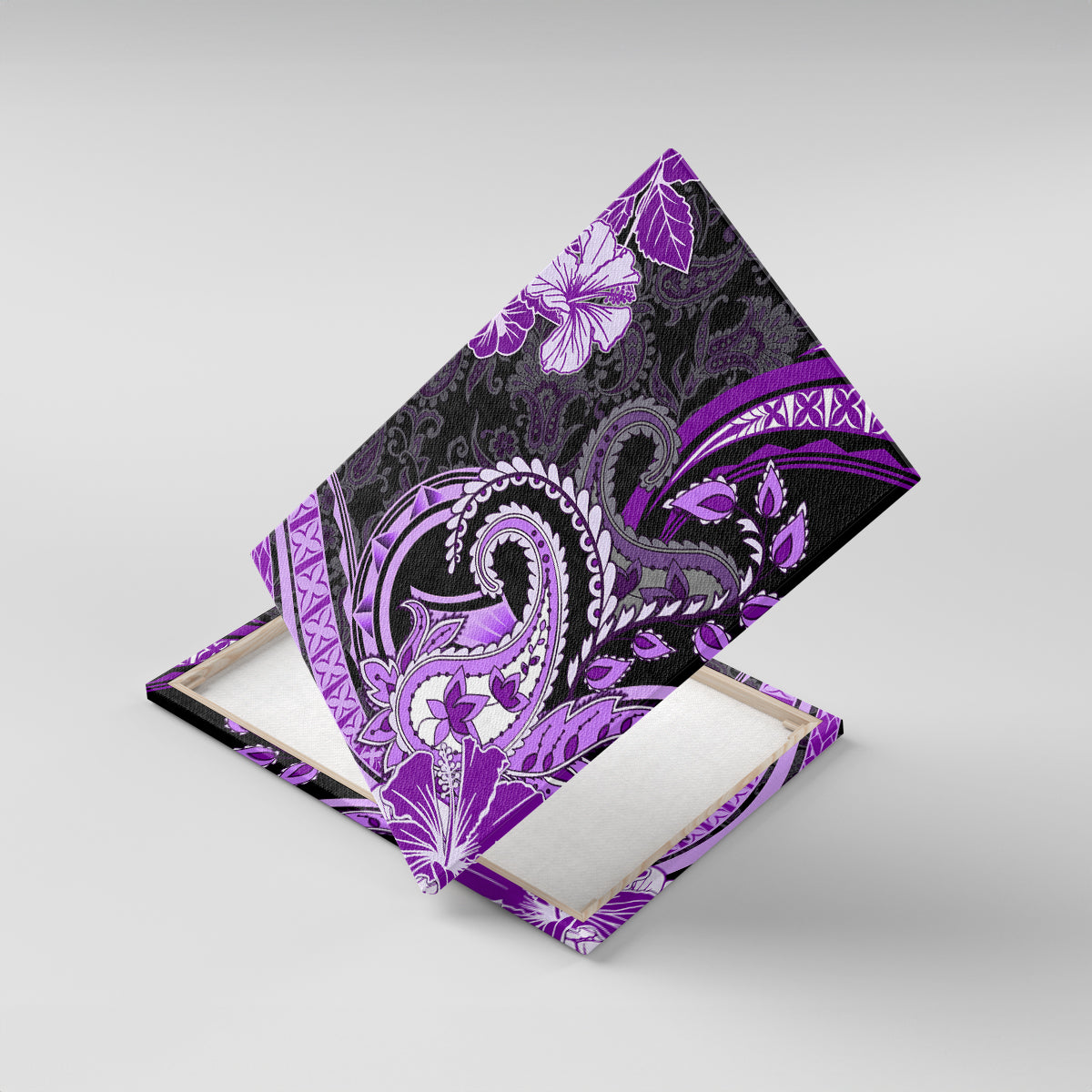 Polynesia Paisley Canvas Wall Art Mix Purple Polynesian Pattern