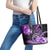 Polynesia Paisley Leather Tote Bag Mix Purple Polynesian Pattern