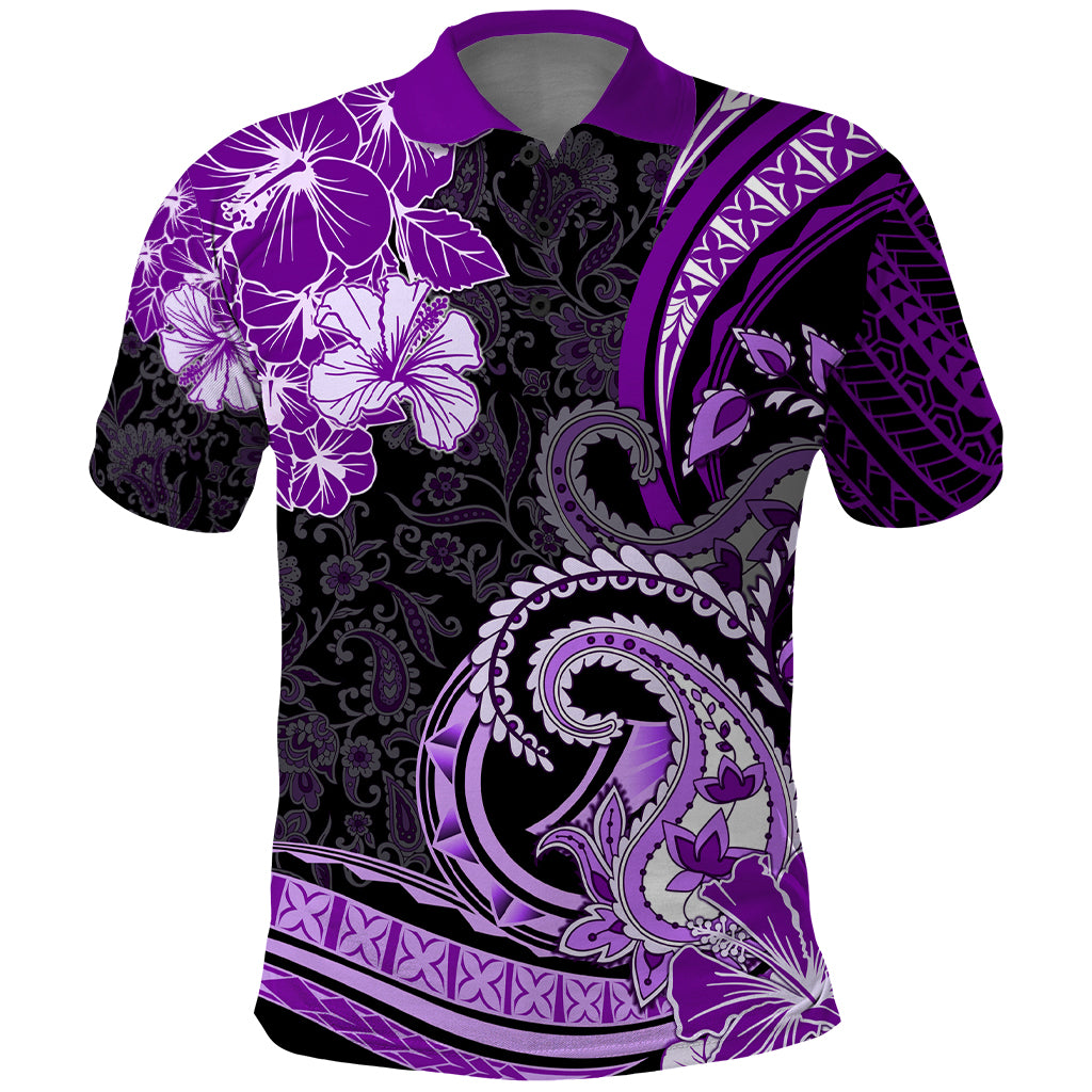 Polynesia Paisley Polo Shirt Mix Purple Polynesian Pattern LT05 Purple - Polynesian Pride