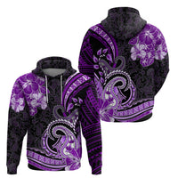 Polynesia Paisley Zip Hoodie Mix Purple Polynesian Pattern LT05 - Polynesian Pride