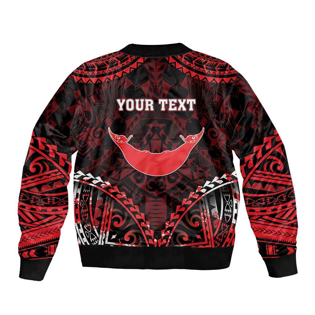 Personalised Easter Island Bomber Jacket Polynesian Pattern Emblem