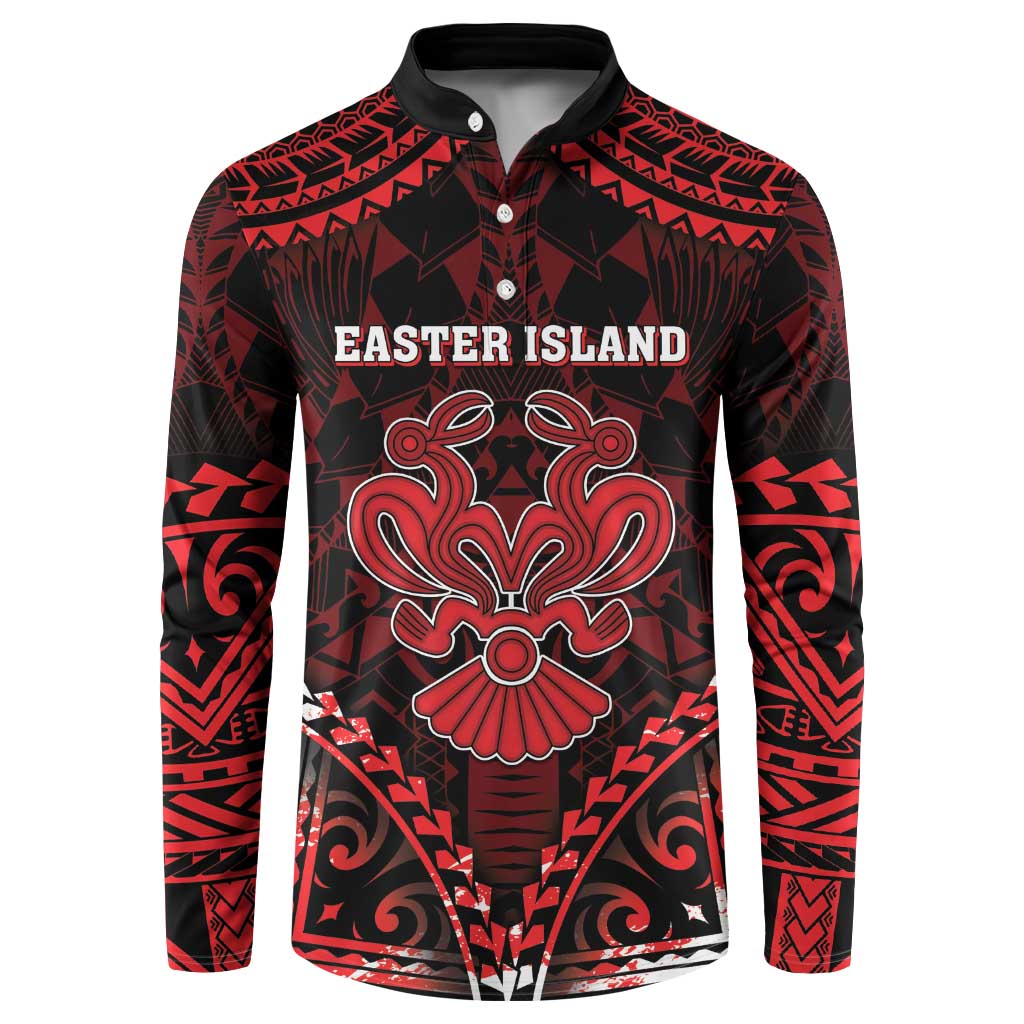 Personalised Easter Island Button Sweatshirt Polynesian Pattern Emblem
