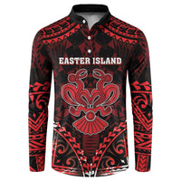 Personalised Easter Island Button Sweatshirt Polynesian Pattern Emblem