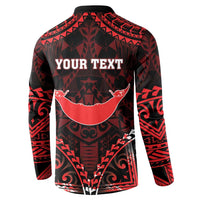 Personalised Easter Island Button Sweatshirt Polynesian Pattern Emblem