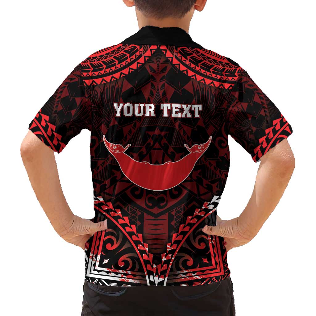 Personalised Easter Island Family Matching Off Shoulder Short Dress and Hawaiian Shirt Polynesian Pattern Emblem