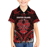 Personalised Easter Island Family Matching Off Shoulder Short Dress and Hawaiian Shirt Polynesian Pattern Emblem