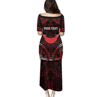 Personalised Easter Island Family Matching Puletasi and Hawaiian Shirt Polynesian Pattern Emblem
